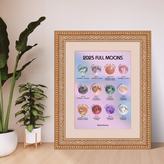 2025 Full Moon Calendar Print