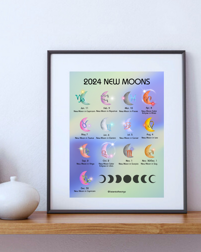 2024 New Moons Print
